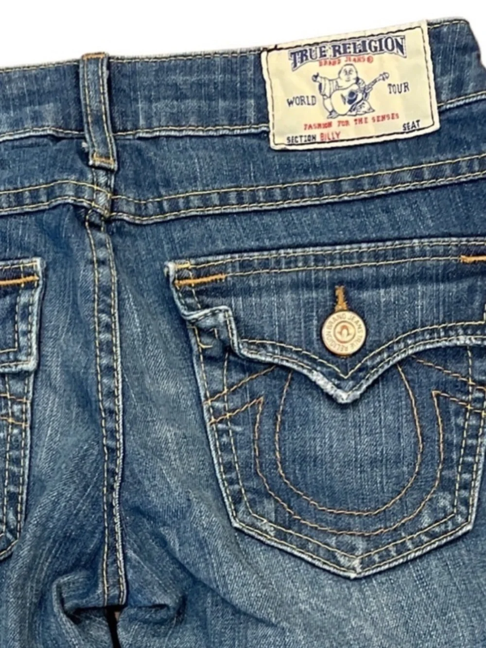 True Religion Low Rise Billy Bootcut Jeans Tab Pocket Y2K 25 - Picture 6 of 10